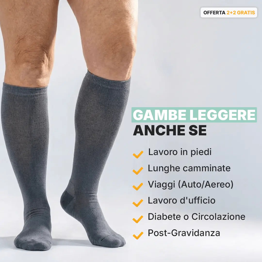 Calze a Compressione Graduata in Bambù
